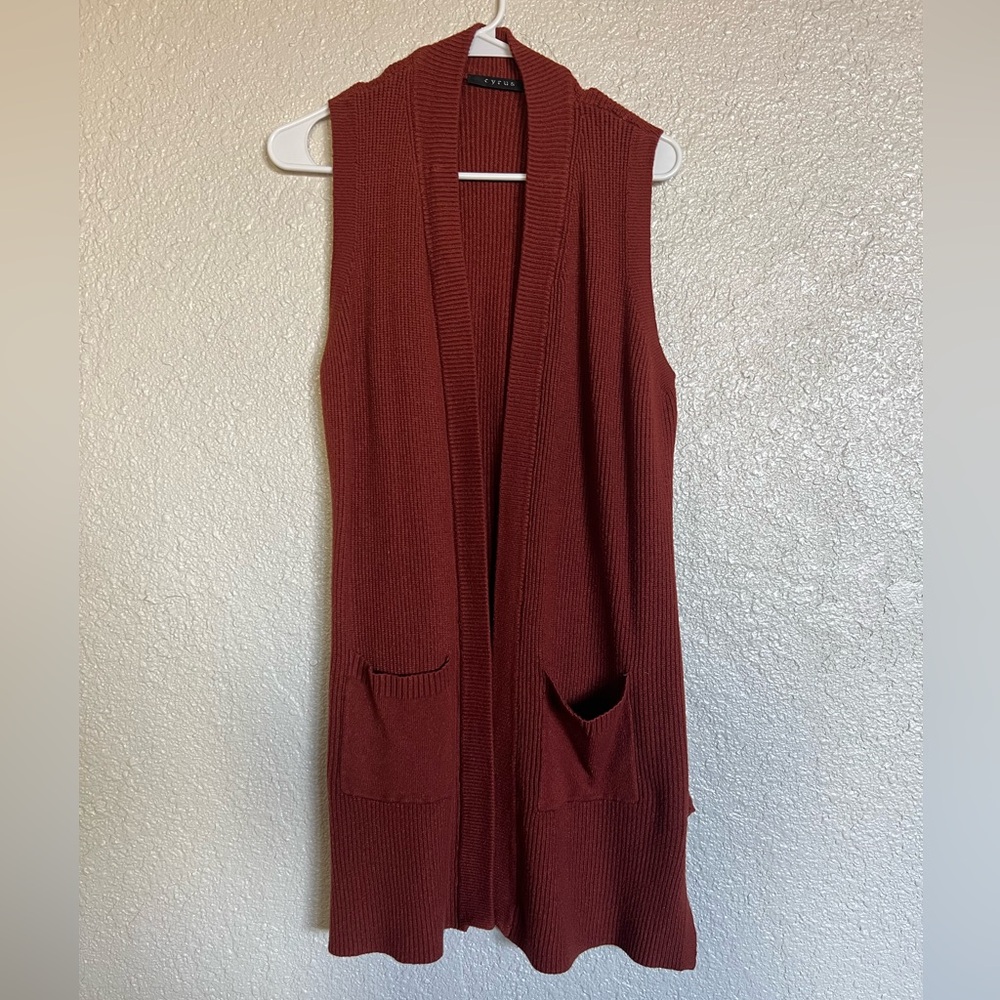 Cyrus Rust Knit Duster | Fall Layering Cardigan